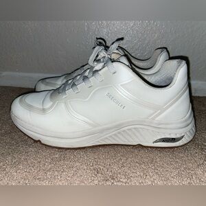 White Skechers Air-Cooled Arch Fit Sneakers
